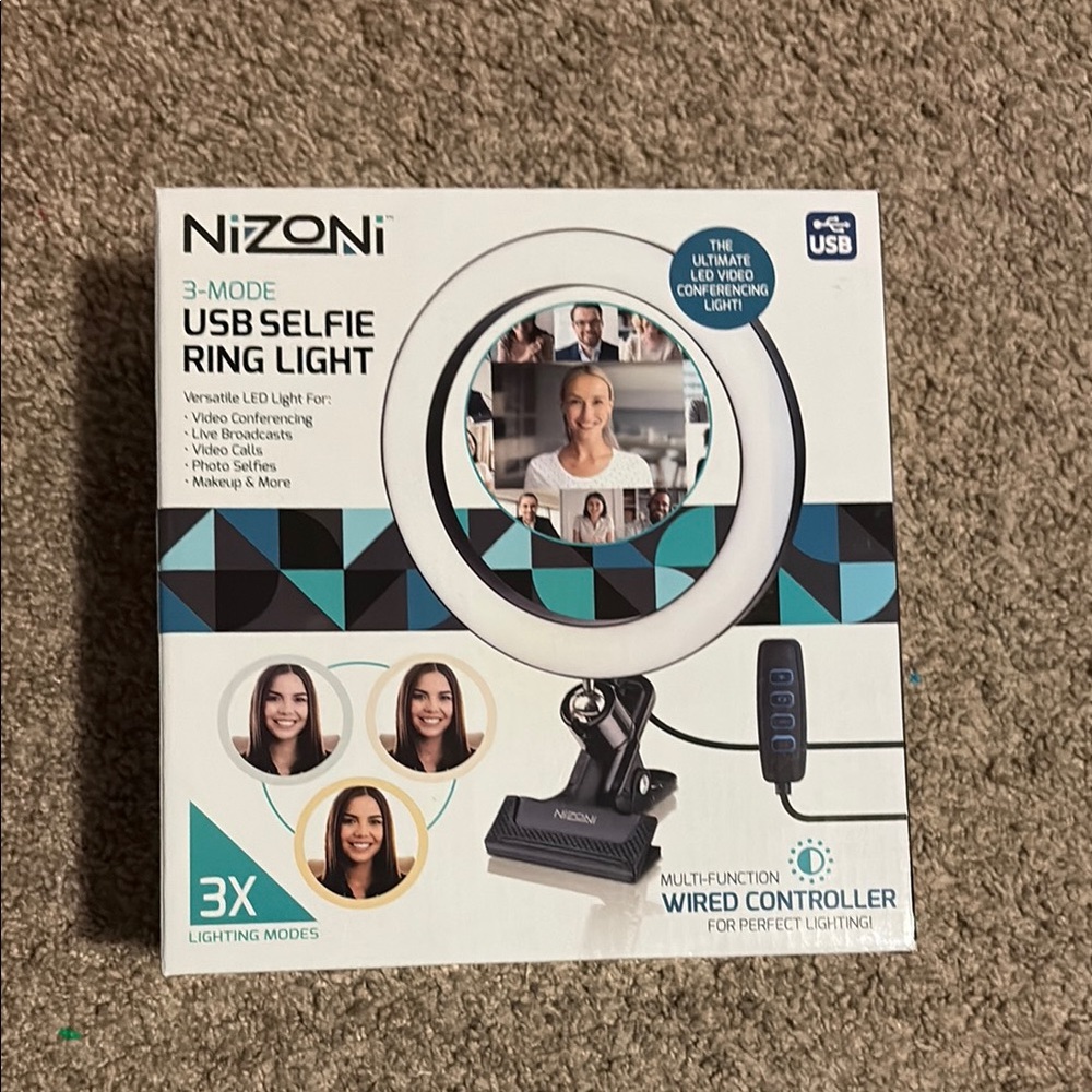 NiZONI USB Selfie Ring Light with Wired Controller🤍